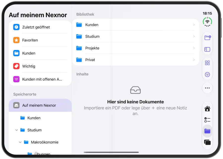 The file picker for importing a PDF.