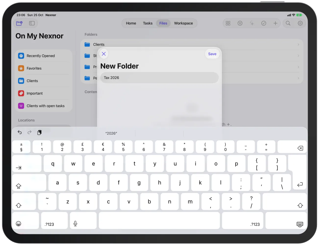 The “New Folder” dialog with the name field.