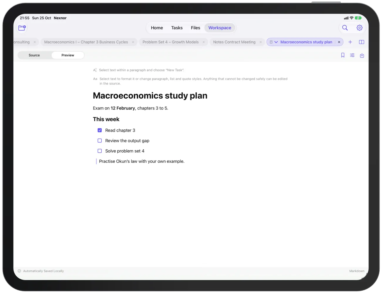 A Markdown document in the preview.