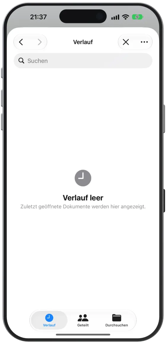 Die Dateiauswahl zum Importieren eines PDFs.